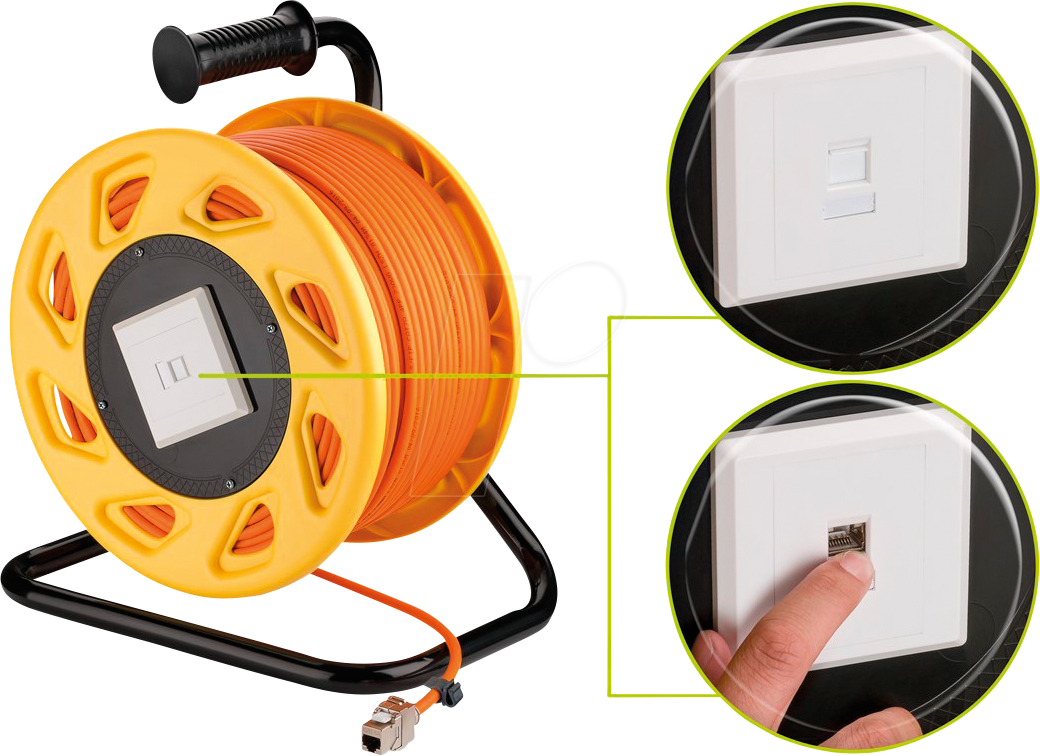 CAT TROMMEL 50 - CAT6a - Kabeltrommel - 50 Meter, CAT7a Kabel von Goobay