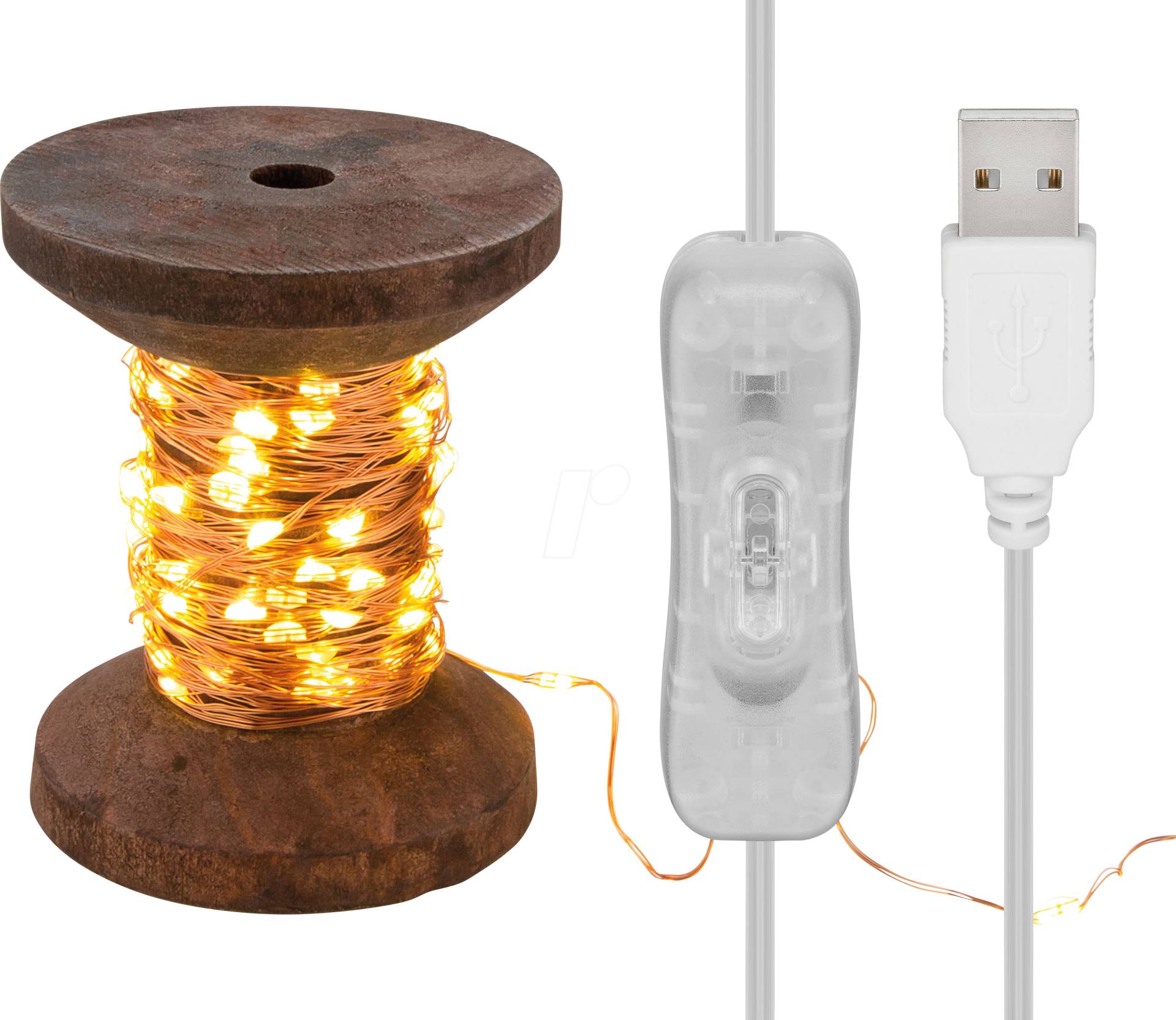 GB 60341 - LED-Lichterkette 10 mtr ''Garnspule'' mit 100 LEDs,USB Kabel von Goobay