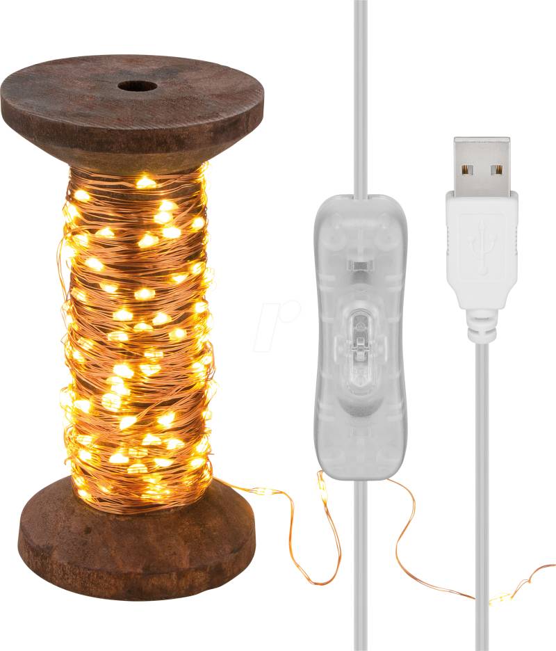 GB 60342 - LED-Lichterkette 15 mtr ''Garnspule'' mit 150 LEDs,USB Kabel von Goobay