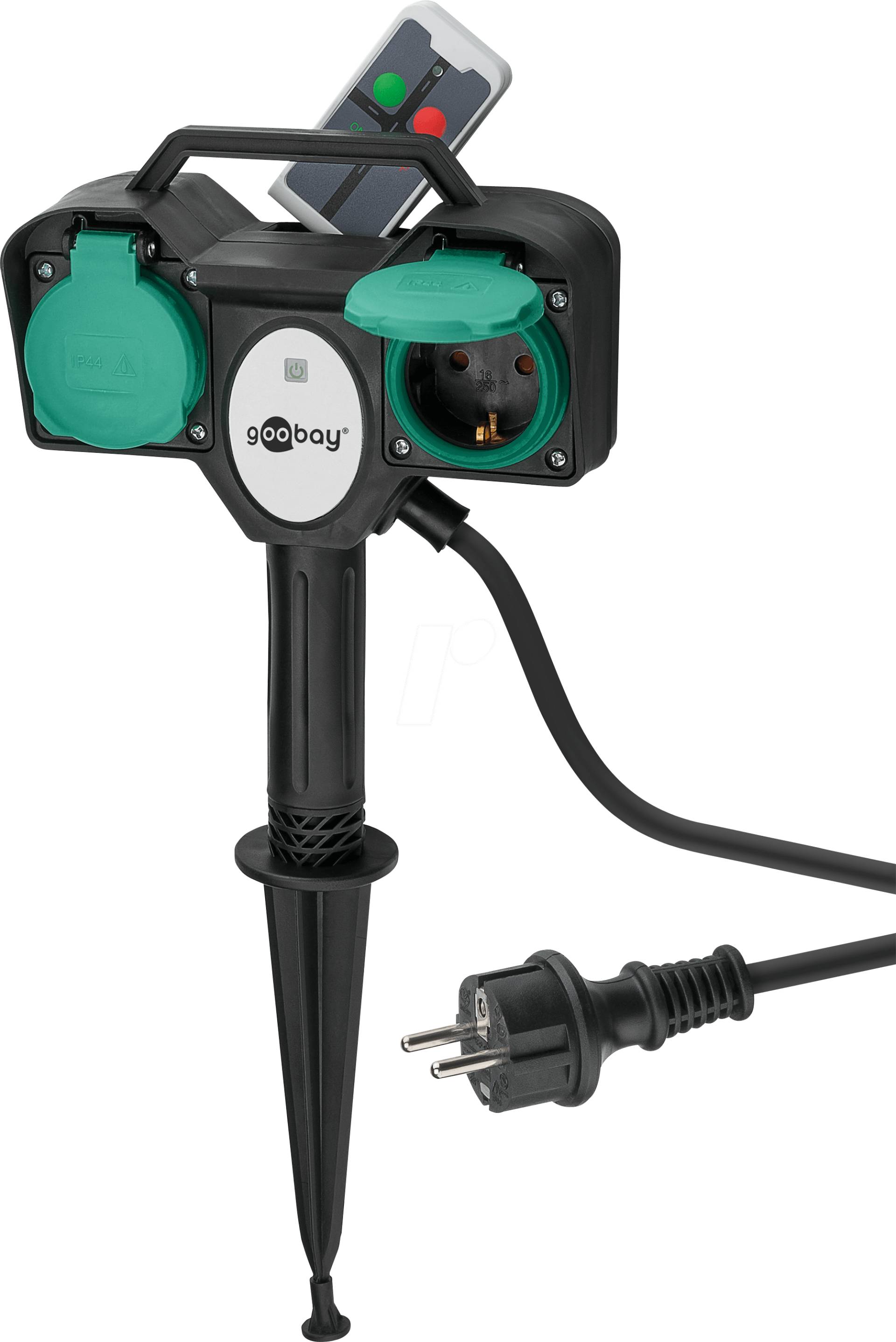 GB 76779 - 2-fach Gartensteckdose mit Funk-Fernbedienung von Goobay