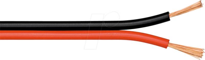 GOOBAY 15080 - Lautsprecherkabel 2x0,75mm² , 50 m rot/schwarz CU von Goobay