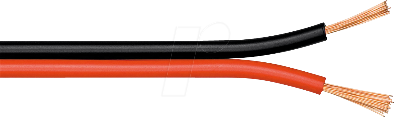 GOOBAY 15081 - Lautsprecherkabel 2x1,5mm² , 50 m rot/schwarz CU von Goobay