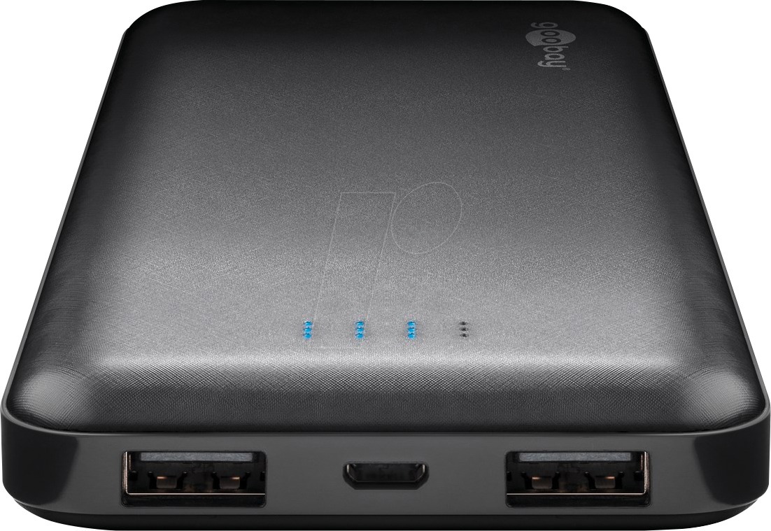 GOOBAY 40891 - Powerbank, Li-Po, 10000 mAh, 2x USB, schwarz von Goobay