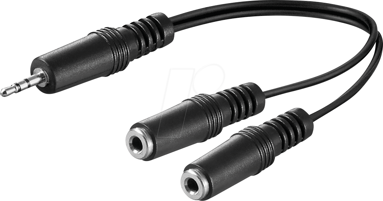 GOOBAY 50465 - Y-Adapter Klinke, 3,5 mm, 3-Pin Stecker/2x 2-Pin Buchse GOOBAY 50465 - Y-Adapter Klinke, 3,5 mm, 3-Pin Stecker/2x 2-Pin Buchse von Goobay