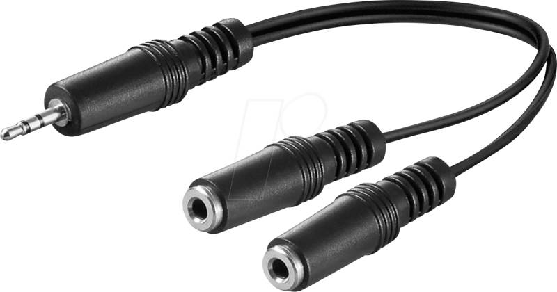 GOOBAY 50465 - Y-Adapter Klinke, 3,5 mm, 3-Pin Stecker/2x 2-Pin Buchse von Goobay