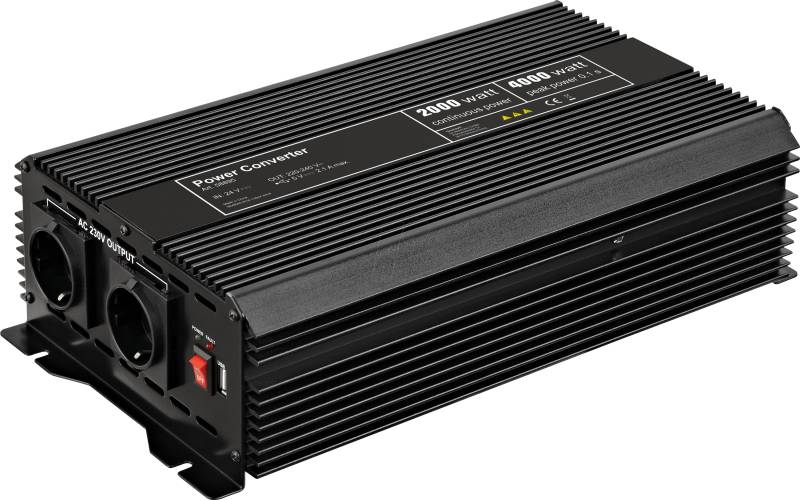 GOOBAY 58895 - Wechselrichter, mod. Sinuswelle, 2000 W, 24 V, Schutzkont. von Goobay