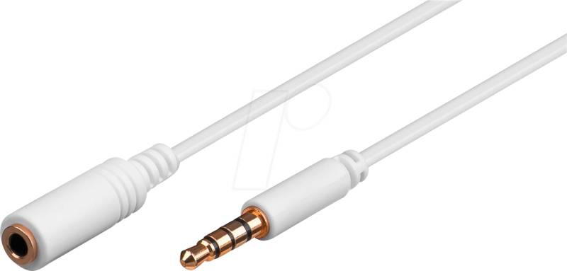 GOOBAY 62359 - Kabel Klinke, Verlängerung 3,5 mm 4-Pin, 0,5 m von Goobay