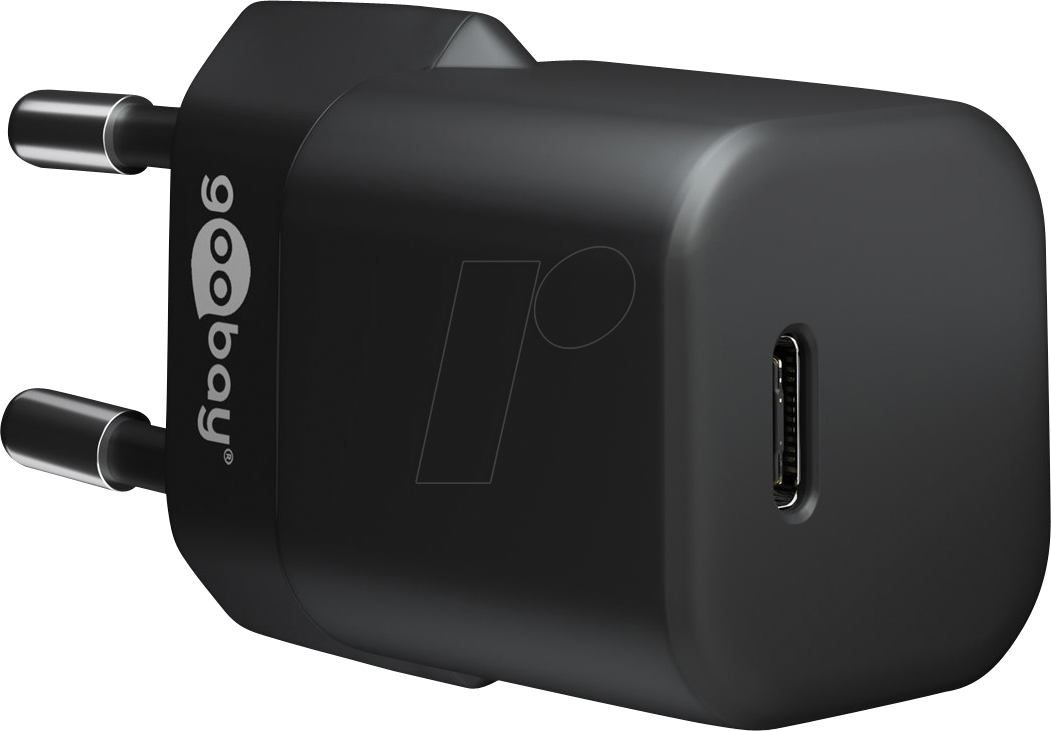 GOOBAY 65403 - USB-Ladegerät, 20 W, 1x USB-C (PD), GaN, schwarz von Goobay