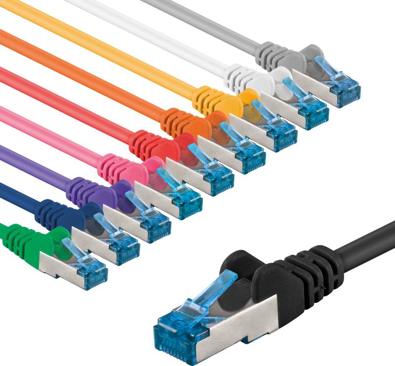 GOOBAY 69858 - Patchkabel Cat.6a S/FTP, 5 m, Set in 10 Farben von Goobay