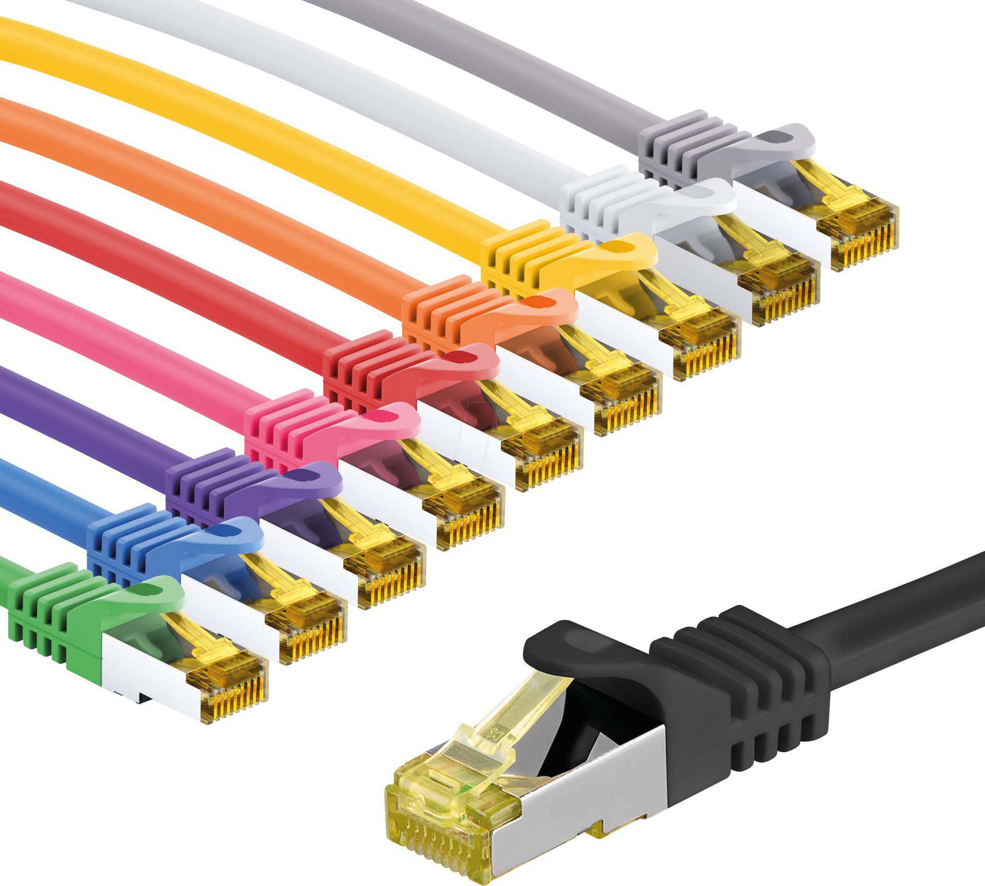 GOOBAY 69941 - Patchkabel Cat.7 Rohkabel S/FTP (PiMF), 3 m, Set in 10 Farben von Goobay