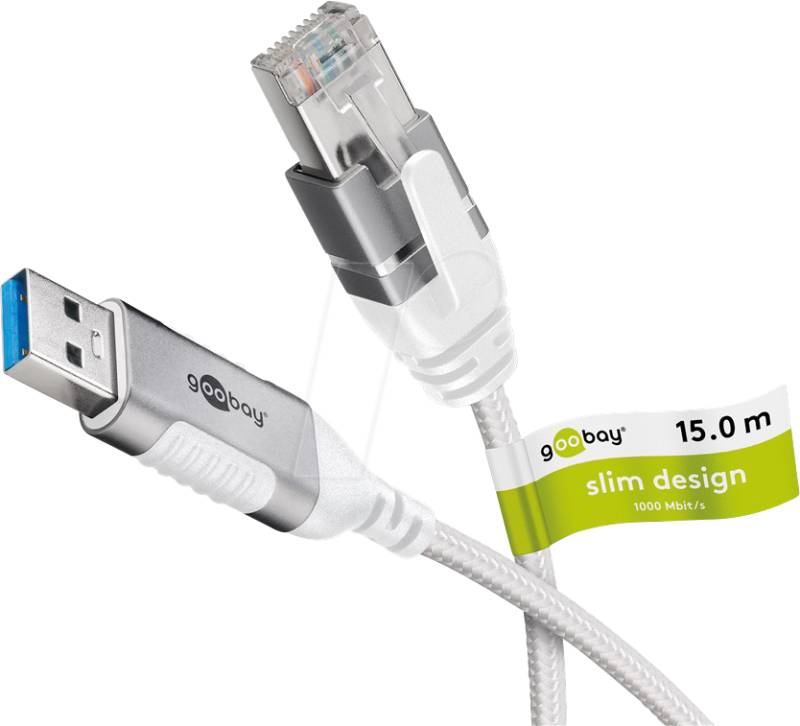 GOOBAY 74384 - Netzwerkadapter, Kabel, USB 3.0 Typ A, Gigabit Ethernet, 15 m von Goobay