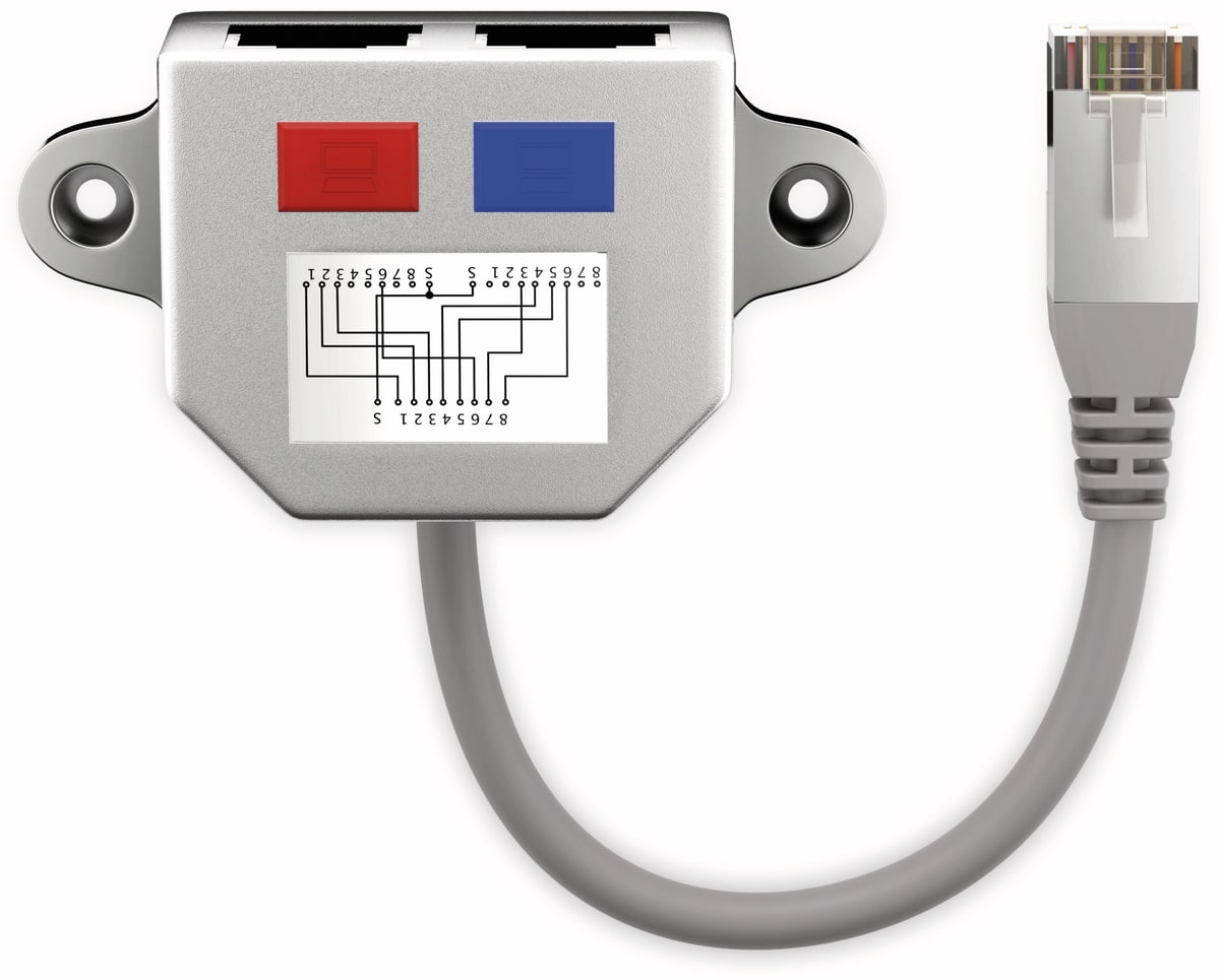 GOOBAY CAT.5 Kabel-Splitter Beschaltung Ethernet + ISDN GOOBAY CAT.5 Kabel-Splitter Beschaltung Ethernet + ISDN von Goobay