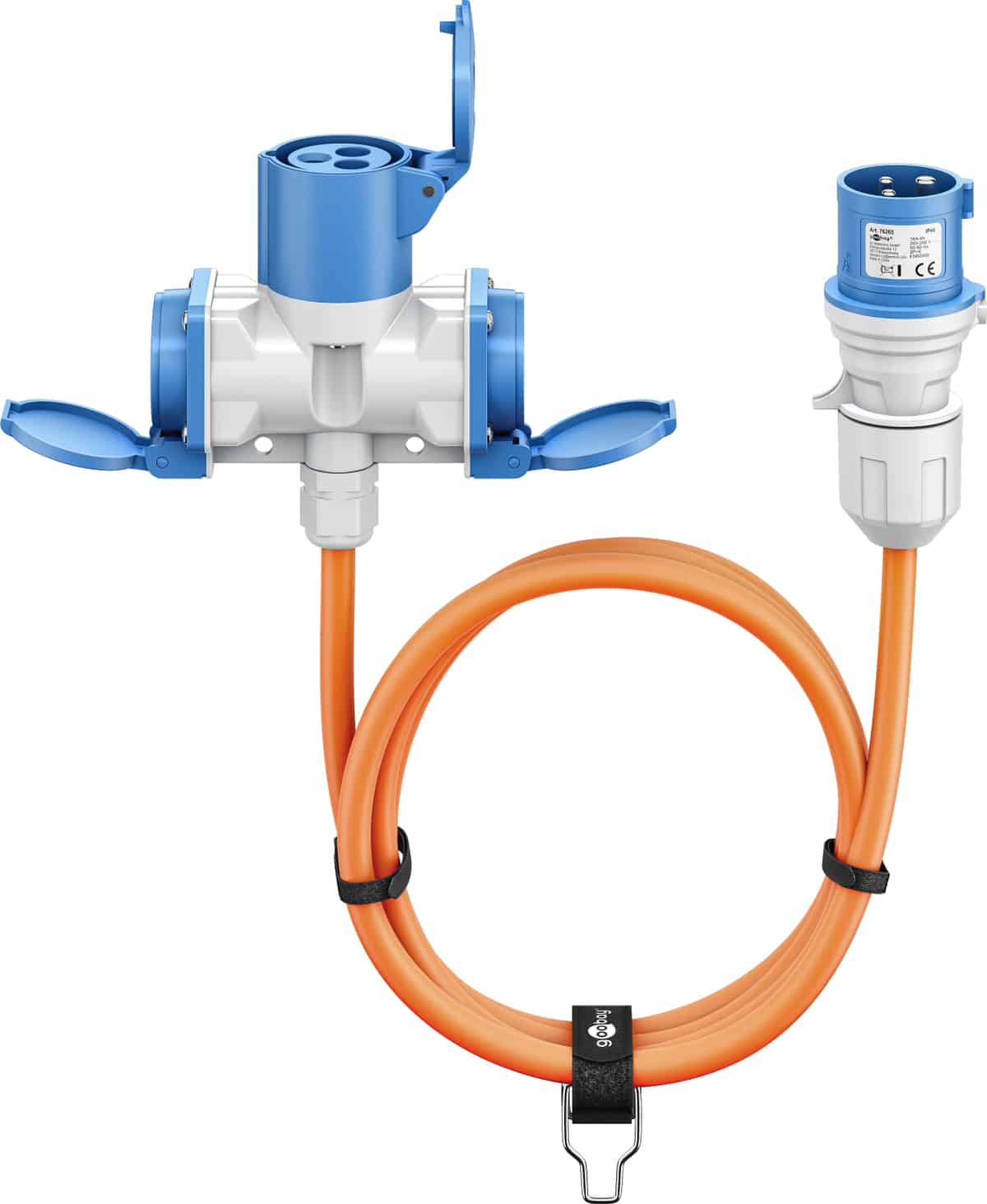 GOOBAY CEE-Adapterkabel 76265, 5 m, Stecker zu Kupplung + 2x Schutzkontaktkupplung GOOBAY CEE-Adapterkabel 76265, 5 m, Stecker zu Kupplung + 2x Schutzkontaktkupplung von Goobay