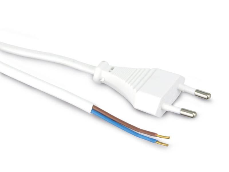 GOOBAY Euro-Netzkabel mit Zugentlastung, weiß von Goobay