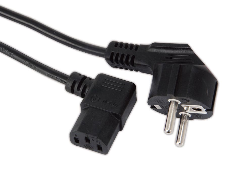 GOOBAY Kaltgerätekabel mit Winkelstecker, 2m, schwarz GOOBAY Kaltgerätekabel mit Winkelstecker, 2m, schwarz von Goobay