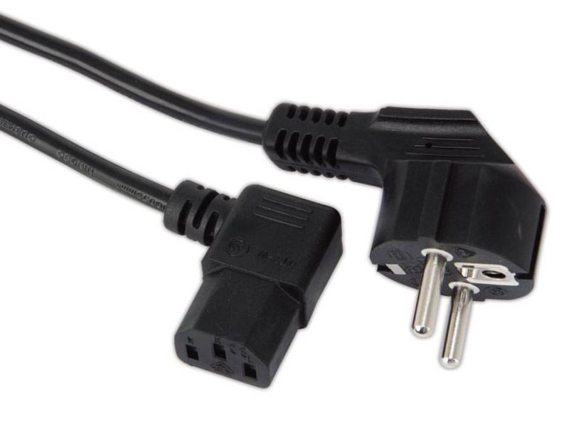 GOOBAY Kaltgerätekabel mit Winkelstecker, 2m, schwarz von Goobay
