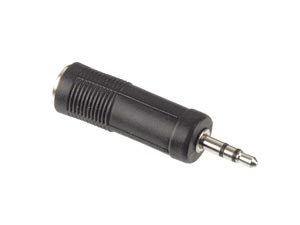 GOOBAY Klinkenadapter, Stecker 3,5 mm stereo / Kupplung 6,3 mm stereo, schwarz von Goobay