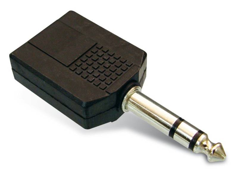 GOOBAY Klinkenadapter, Stecker 6,3 mm stereo / 2x Kupplung 6,3 mm stereo, schwarz von Goobay