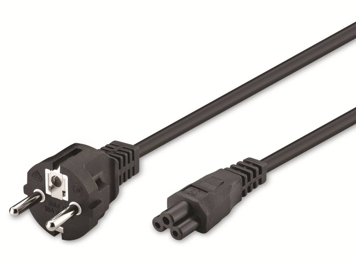 GOOBAY Netzkabel mit Kleeblattstecker NK 114 S-180, 1,8 m, schwarz von Goobay