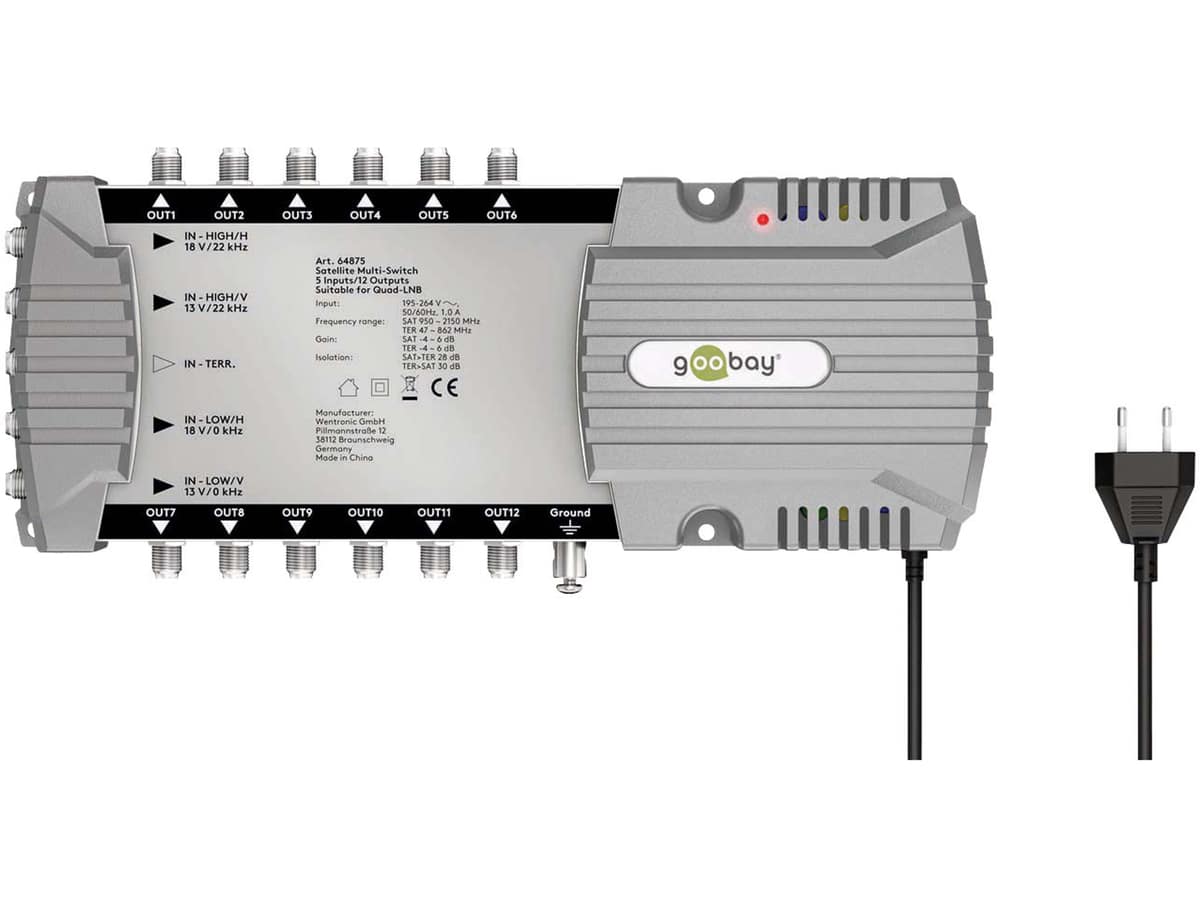 GOOBAY SAT-Multischalter 64875, 5/12 GOOBAY SAT-Multischalter 64875, 5/12 von Goobay