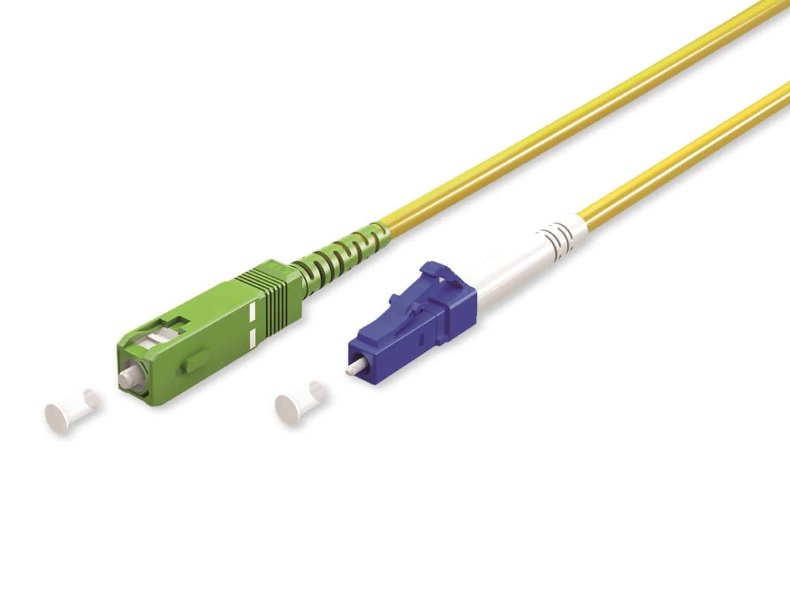 GOOBAY Singlemode Glasfaserkabel, SC-APC/LC-UPC, OS2, Simplex, gelb, 0,5 m von Goobay