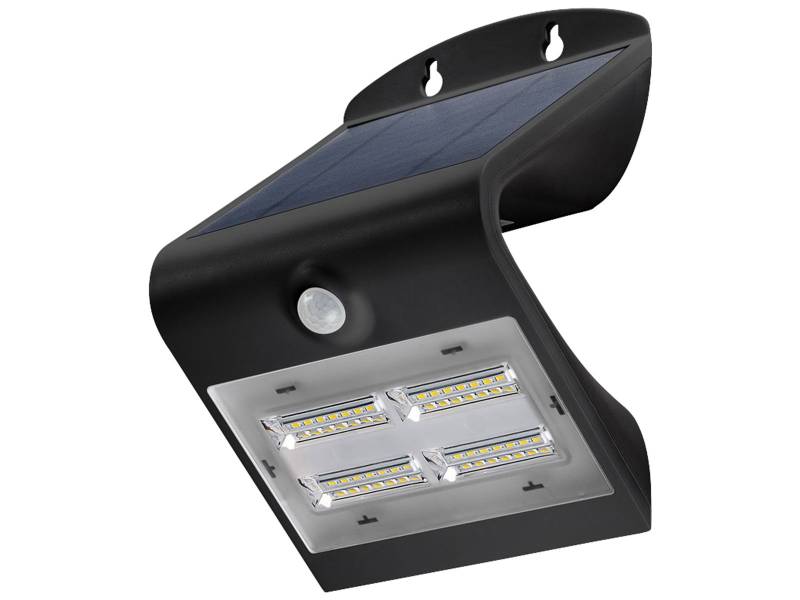 GOOBAY Solar LED-Wandleuchte mit Bewegungsmelder, 3,2 W, schwarz von Goobay