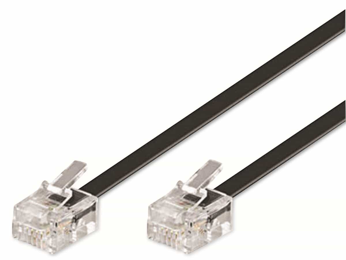 GOOBAY Telefon-Anschlusskabel, 6P4C, schwarz, 3 m GOOBAY Telefon-Anschlusskabel, 6P4C, schwarz, 3 m von Goobay