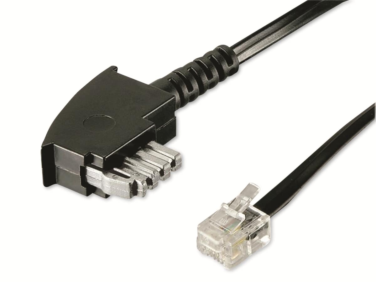 GOOBAY Telefon-Anschlusskabel, TAE/N, schwarz, 3 m internationale Belegung GOOBAY Telefon-Anschlusskabel, TAE/N, schwarz, 3 m internationale Belegung von Goobay