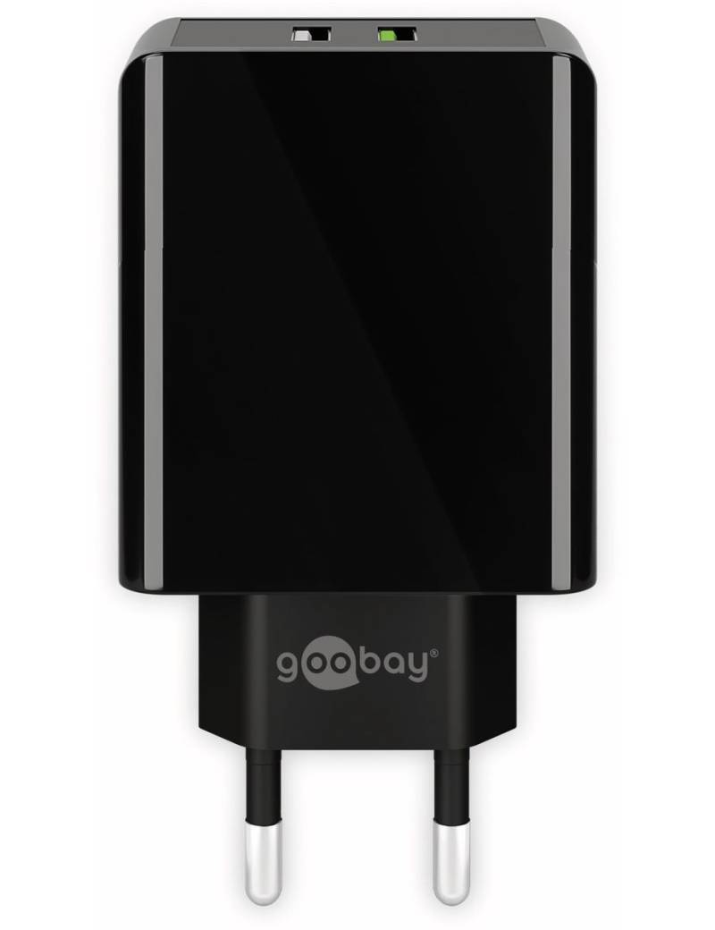 GOOBAY USB/QC-Lader 44956, 2-fach, 2+3 A, 28 W, schwarz von Goobay