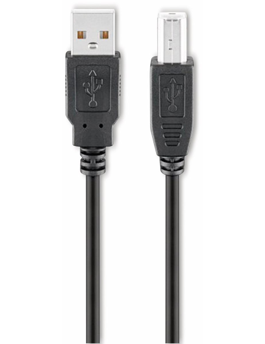 GOOBAY USB 2.0 Hi-Speed Anschlusskabel A/B, 93597, 3 m, schwarz von Goobay