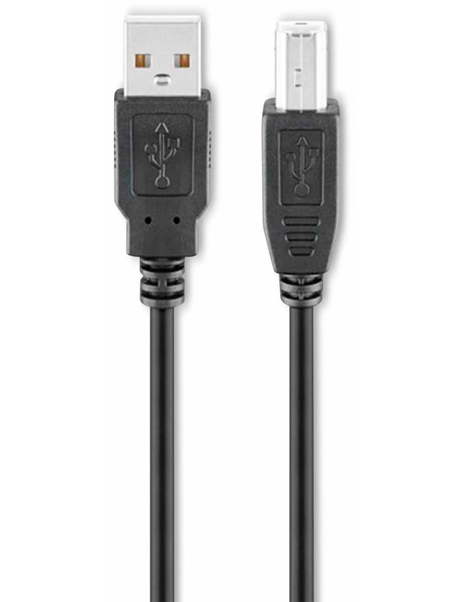 GOOBAY USB 2.0 Hi-Speed Anschlusskabel A/B 93598, 5 m, schwarz von Goobay