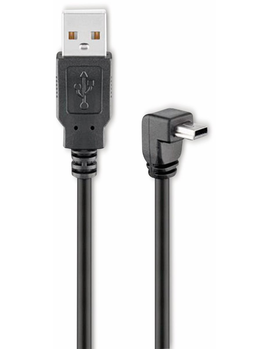 GOOBAY USB 2.0 Hi-Speed Anschlusskabel A/B 93971, 90°, 1,8 m, schwarz von Goobay