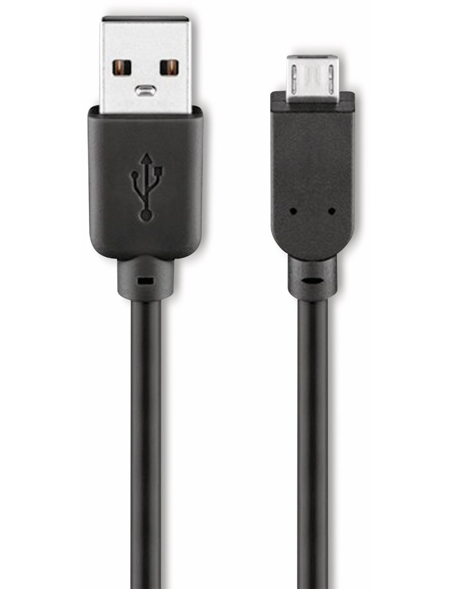 GOOBAY USB 2.0 Hi-Speed Anschlusskabel A/micro-B 93920, 3 m, schwarz von Goobay
