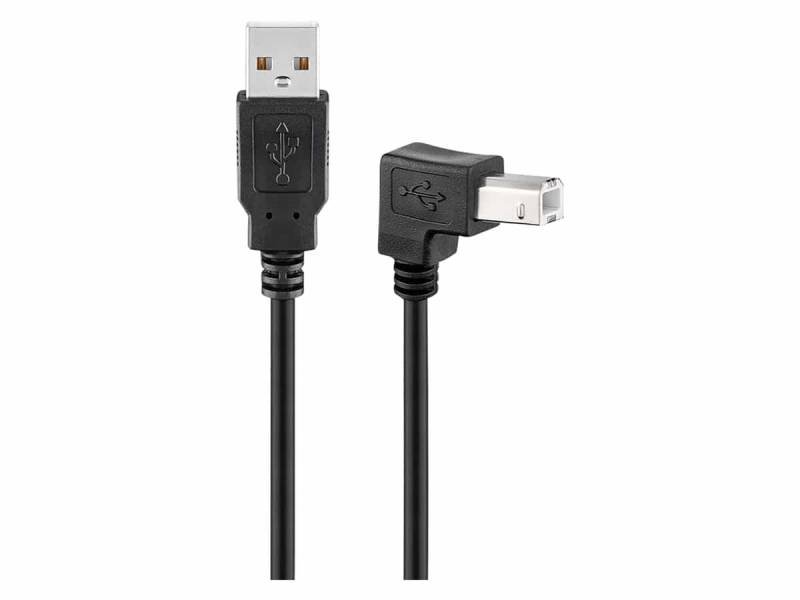 GOOBAY USB 2.0 Hi-Speed Kabel A/B 90° 68733 3m schwarz von Goobay