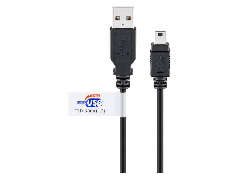 GOOBAY USB 2.0 Hi-Speed Kabel A/miniB 93902 1,8m schwarz Zertifikat von Goobay