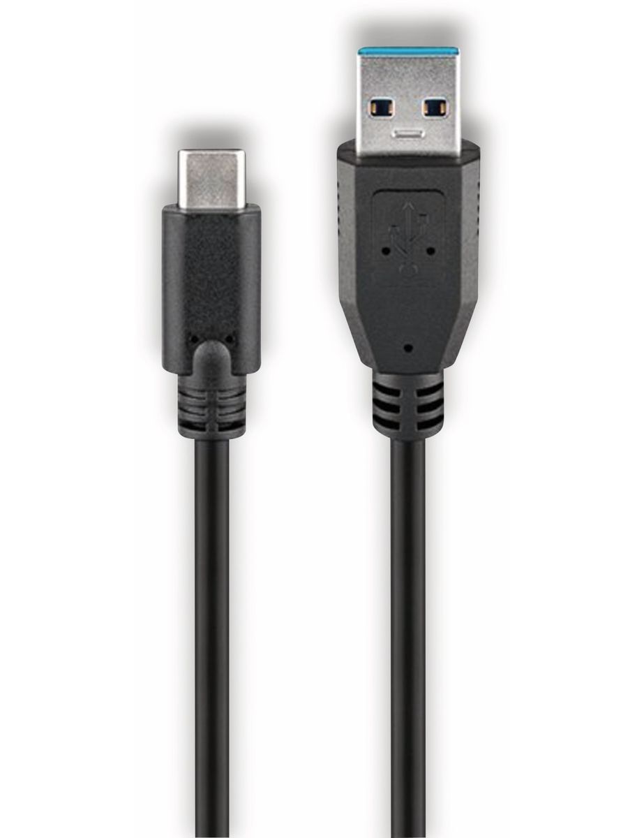GOOBAY USB 3.0 Typ C/A Anschlusskabel, 45247, 0,15 m, schwarz von Goobay