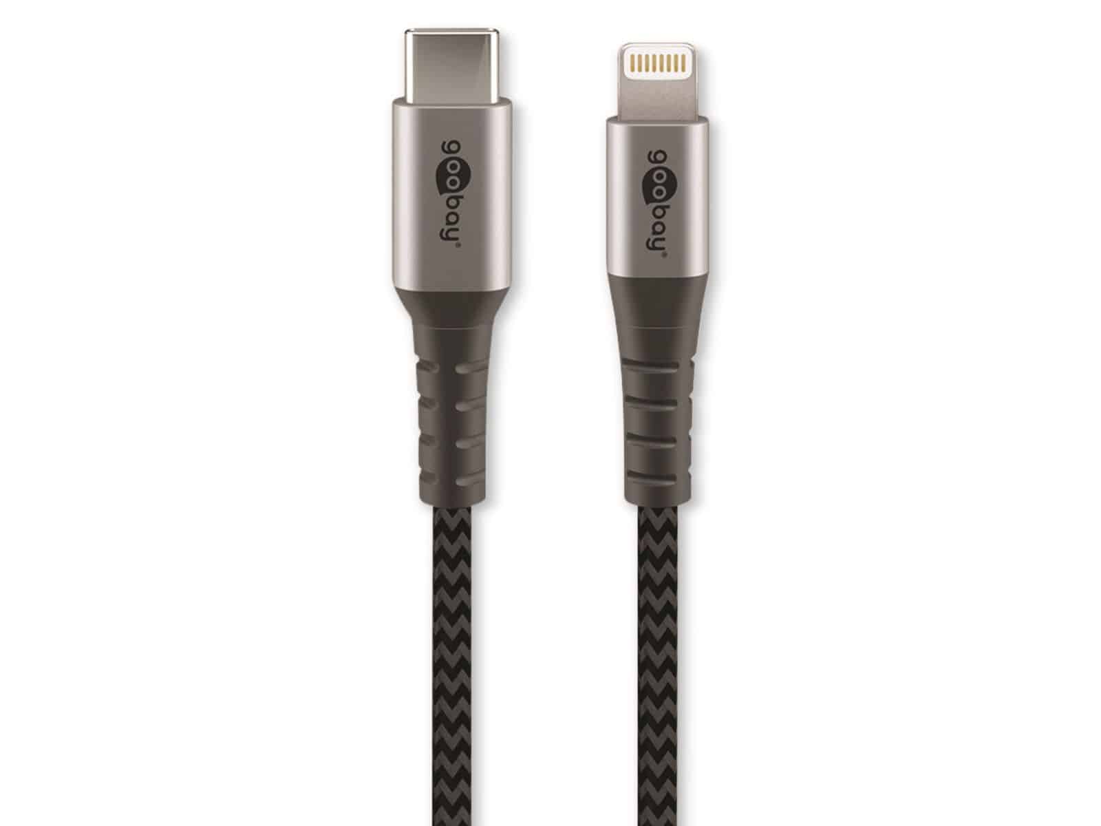 GOOBAY USB-Adapterkabel, USB-C/Lightning, Stecker/Stecker, 1,0m von Goobay