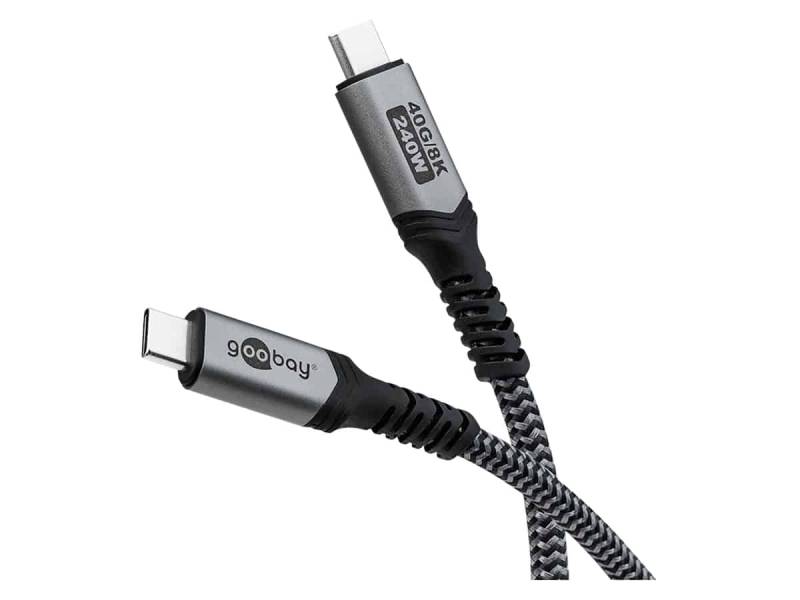 GOOBAY USB-C Kabel 74210 USB4 240W 1,5m 40Gbit/s Textilmantel von Goobay