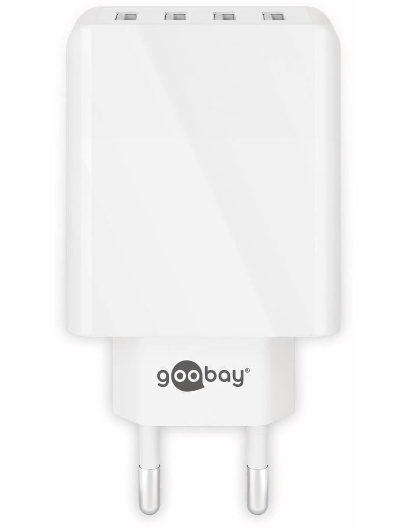 GOOBAY USB-Lader 44962, 4-fach, 3 A, 30 W, weiß von Goobay