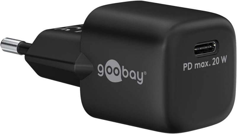 GOOBAY USB-Lader 65403, 20 W, 1-fach, 1xC PD nano GaN, schwarz von Goobay