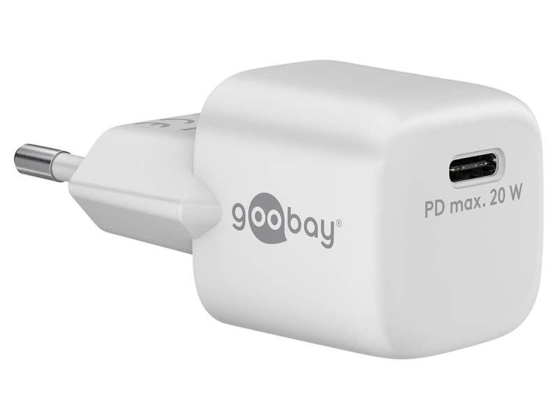 GOOBAY USB-Lader 65404, 20 W, 1-fach, 1xC PD nano GaN, weiß von Goobay