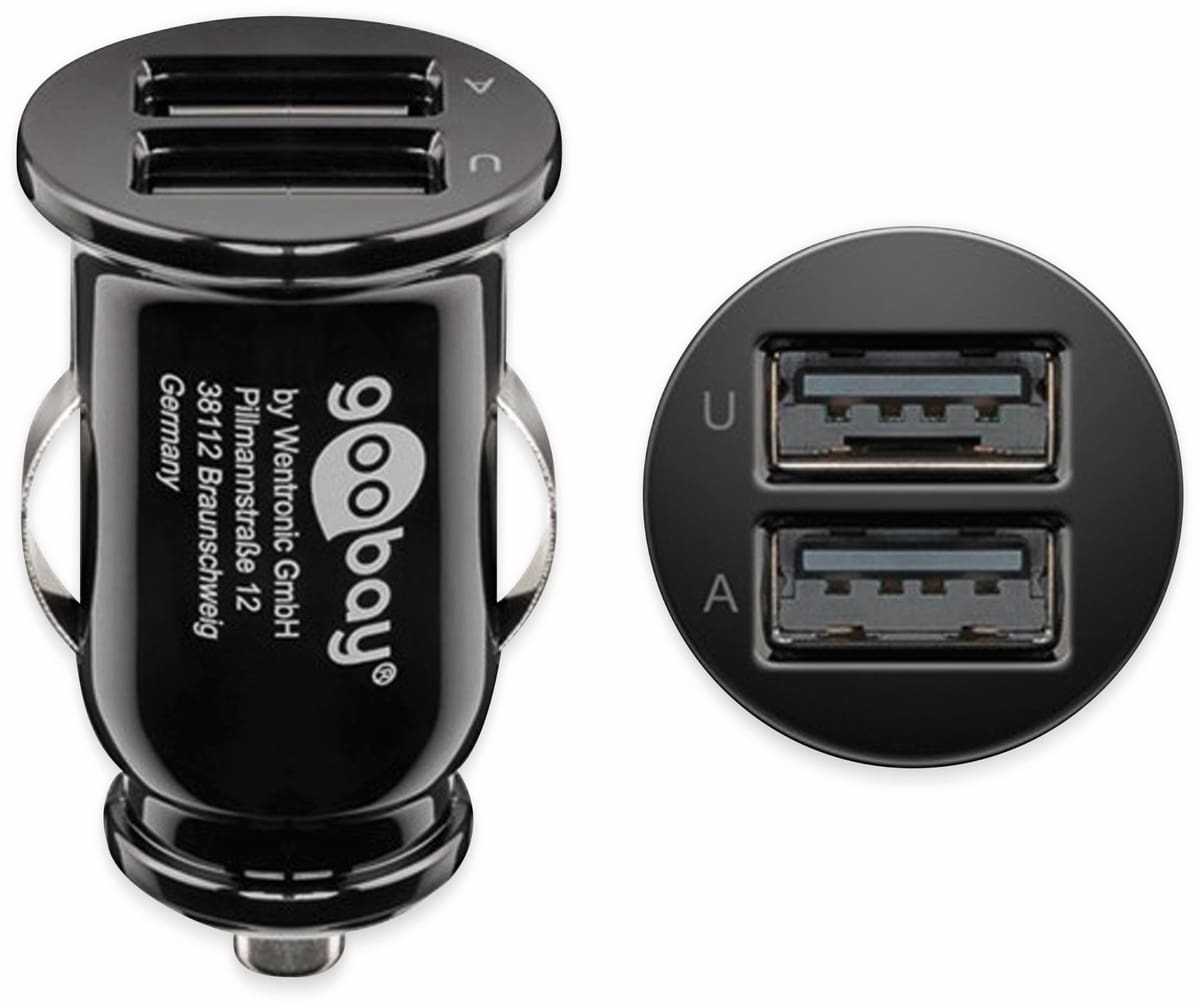 GOOBAY USB-Lader KFZ, 44177, 2,4 A, 2-fach, schwarz von Goobay