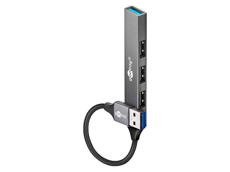 GOOBAY USB3.2 Hub 74456 Slim 4 Port USB-A auf USB-A von Goobay