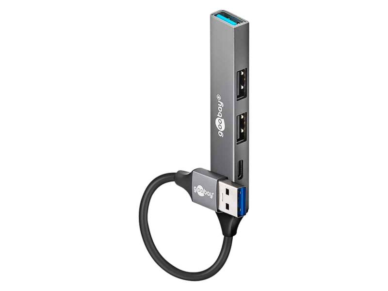 GOOBAY USB3.2 Hub 74458 Slim 4 Port USB-A auf USB-C/USB-A von Goobay
