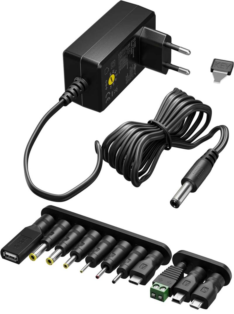 GOOBAY Universal-Netzteil 64570, 3...12 V-/27 W, 11-Adapter, inkl. USB-Adapter von Goobay