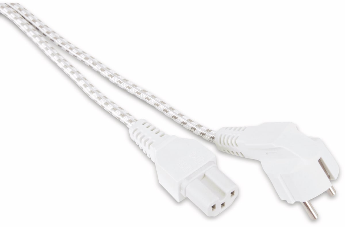 GOOBAY Warmgerätekabel, 120 °C, 2 m, weiß, Textilmantel GOOBAY Warmgerätekabel, 120 °C, 2 m, weiß, Textilmantel von Goobay