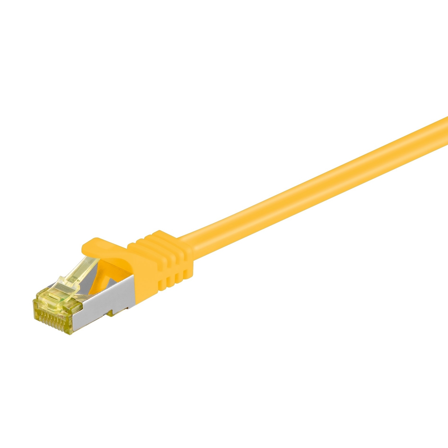 Goobay 0,25m RJ45 Patchkabel CAT 6A S/FTP (PiMF), 500 MHz, mit CAT 7 Rohkabel, gelb LSZH halogenfrei, Kupfer von Goobay