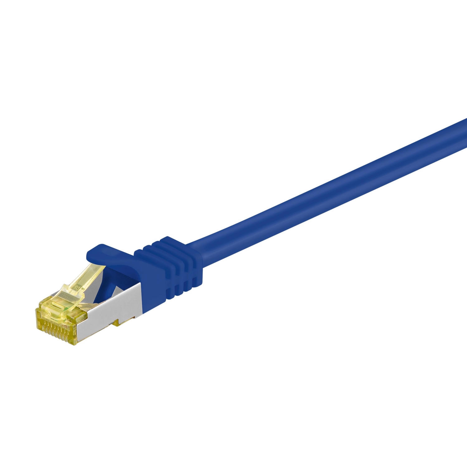 Goobay 0.25m RJ45 Patchkabel CAT 6A S/FTP (PiMF), 500 MHz, mit CAT 7 Rohkabel, blau LSZH halogenfrei, Kupfer von Goobay