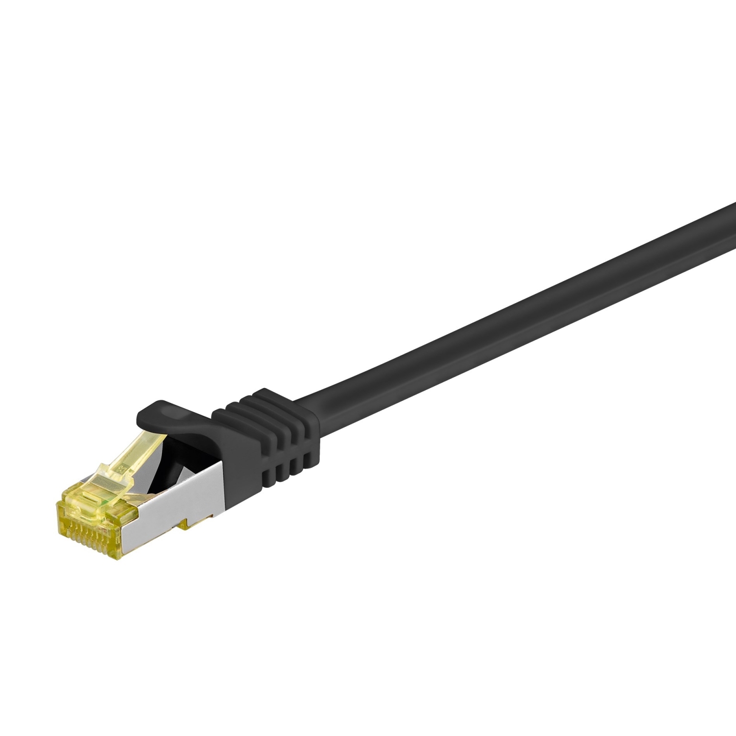 Goobay 10m RJ45 Patchkabel CAT 6A S/FTP (PiMF), 500 MHz, mit CAT 7 Rohkabel, schwarz LSZH halogenfrei, Kupfer von Goobay