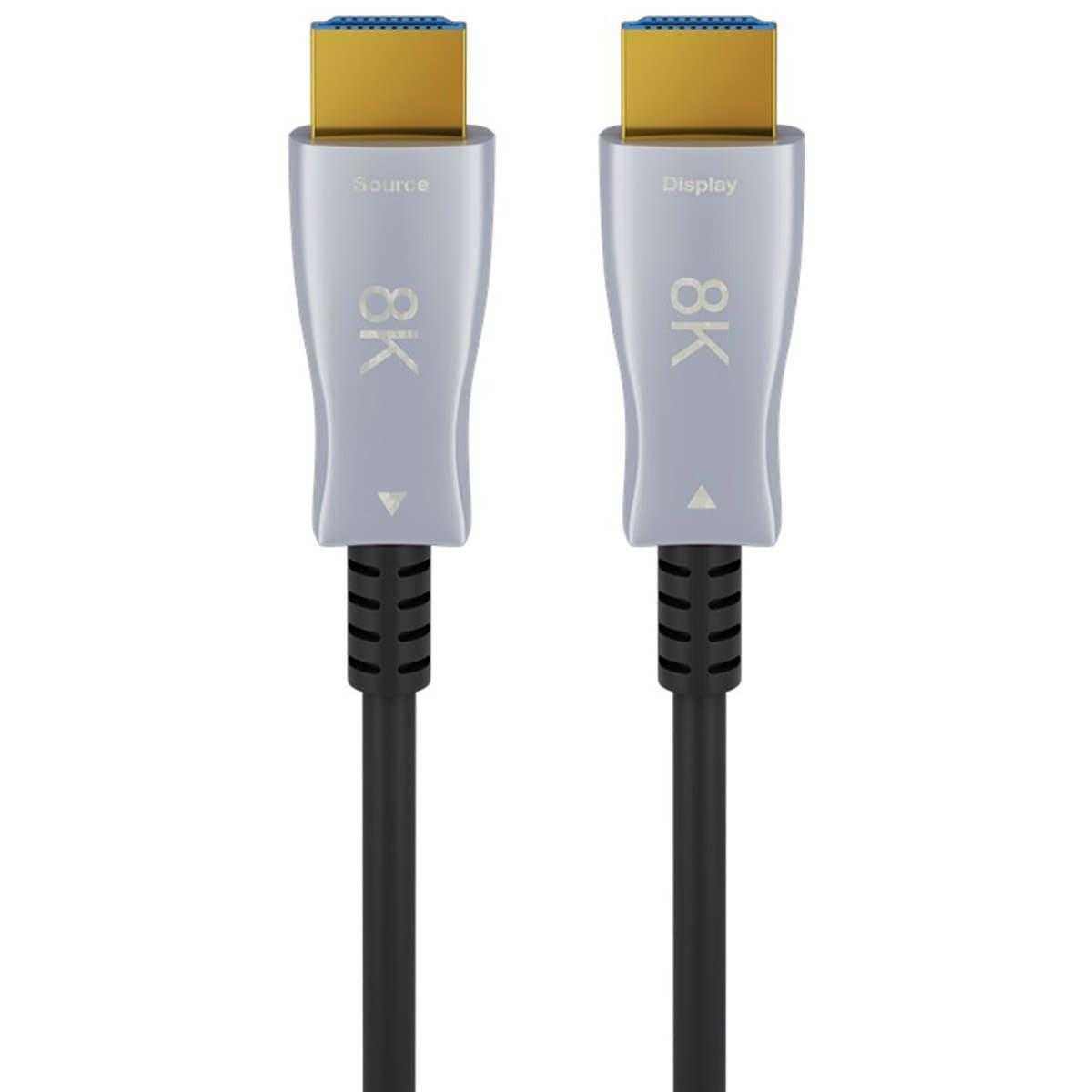 Goobay 2.1 Optisches Hybrid High Speed HDMI-Kabel mit Ethernet (8K UHD vergoldet schwarz) 10m von Goobay